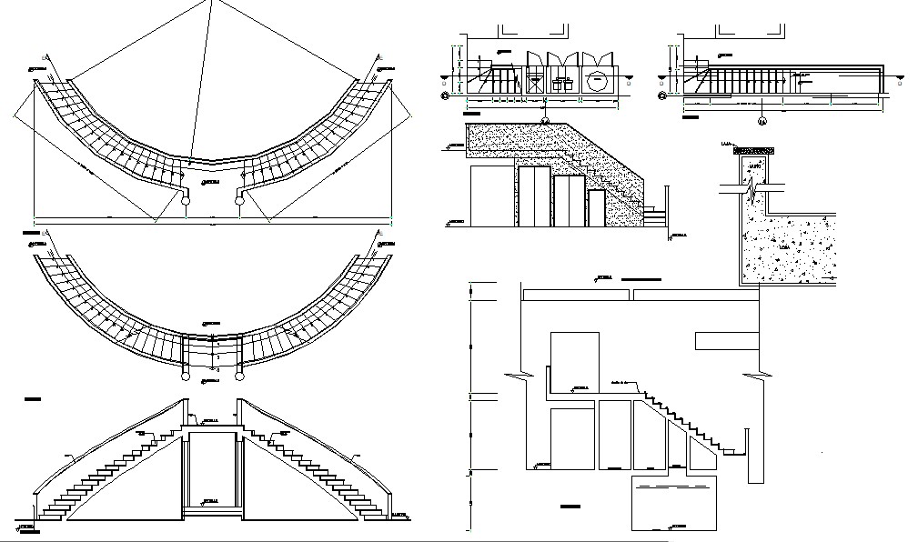 Staircase AutoCAD Drawings - Cadbull