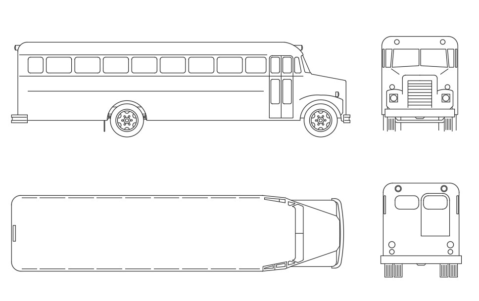 Чертеж автобуса в автокаде
