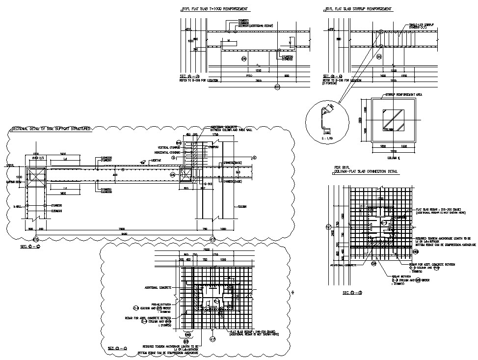 Autocad drawing file contains the sectional details of soil support ...