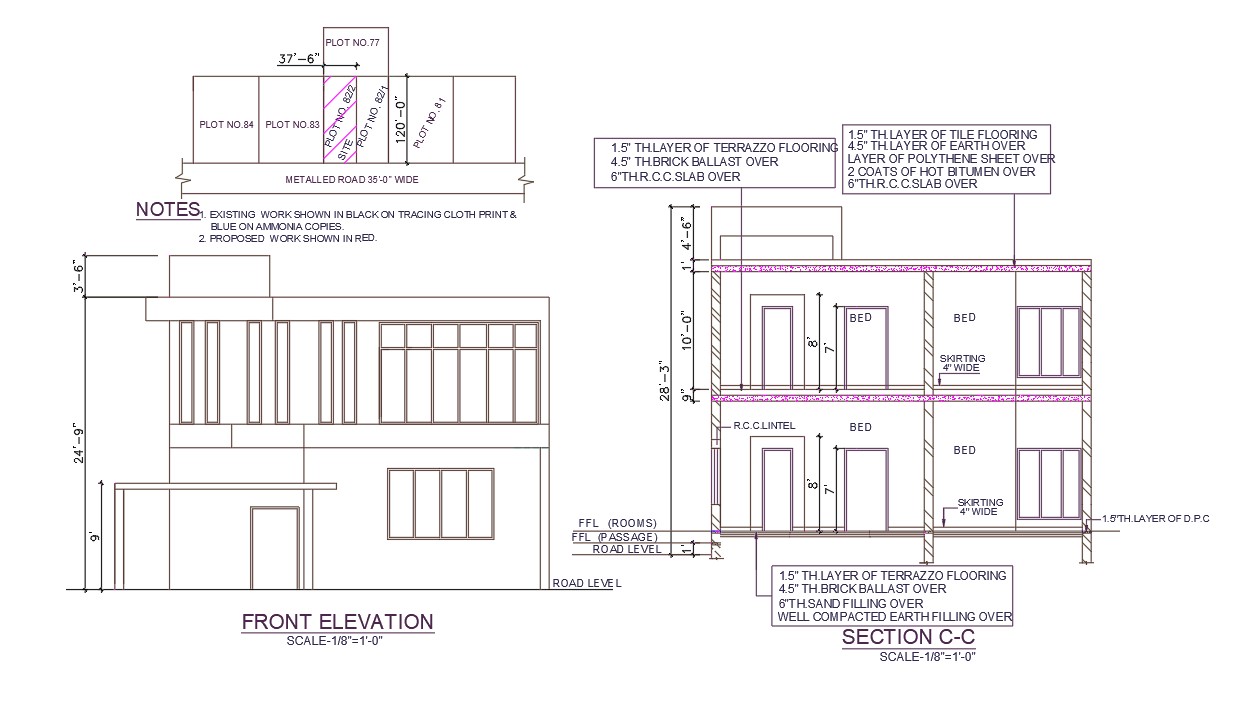 Autocad drawing file shows the detailed plan  of the G 