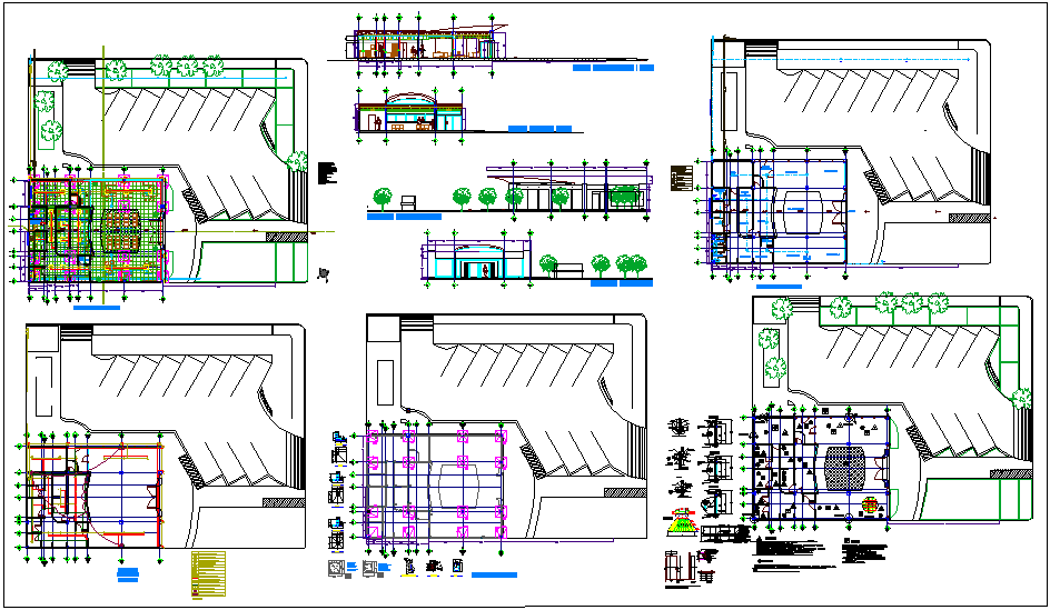 Bank project design with architectural hydraulic and 