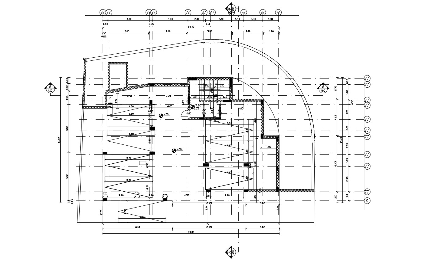 Basement Parking Layout Plan And Working Drawing CAD File - Cadbull