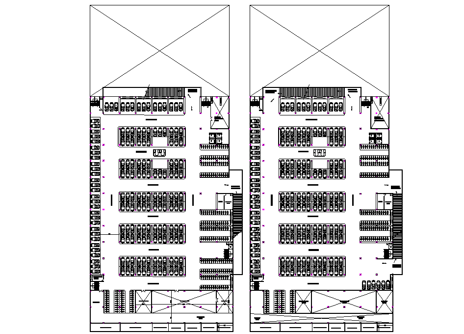 Basement car parking dwg file - Cadbull