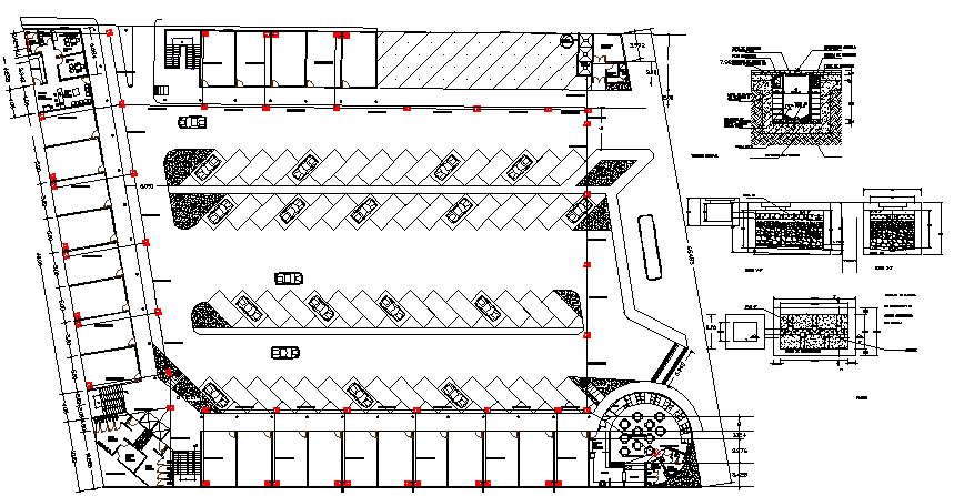 Basement floor plan layout with car parking of shopping