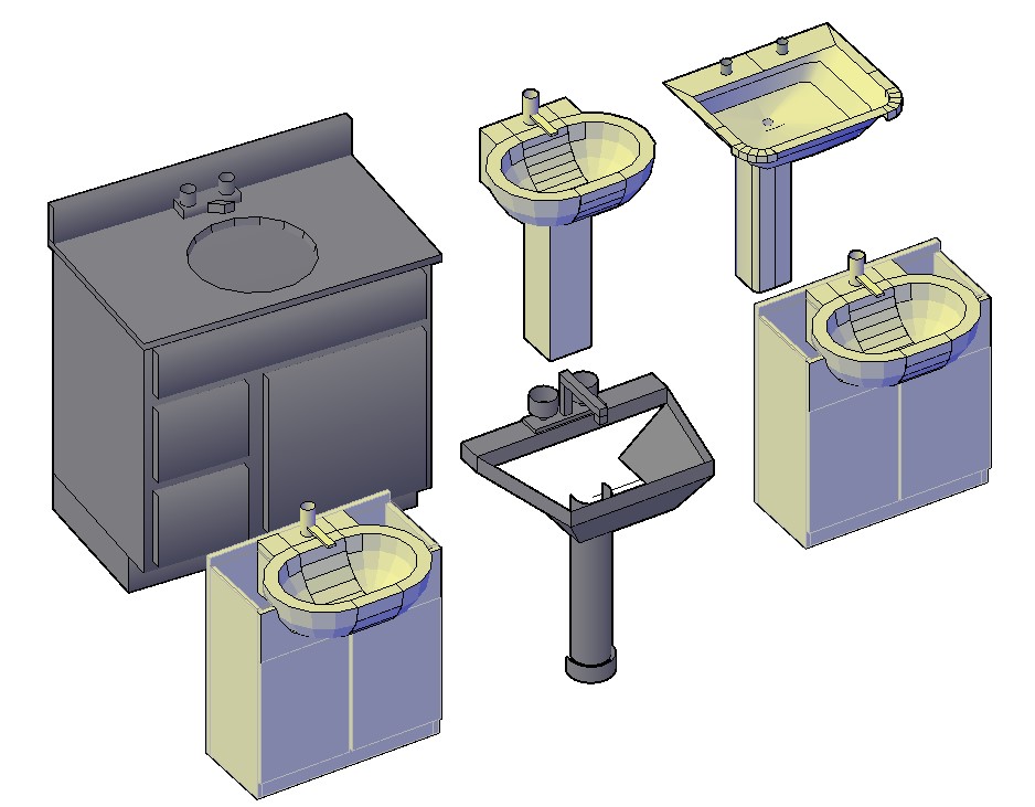 Basin Drawing With Below 3D MAX File Free Download Cadbull