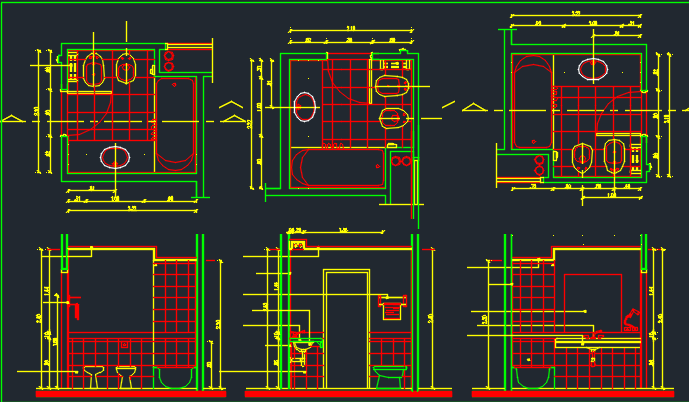 Bathroom Design Dwg File - Cadbull