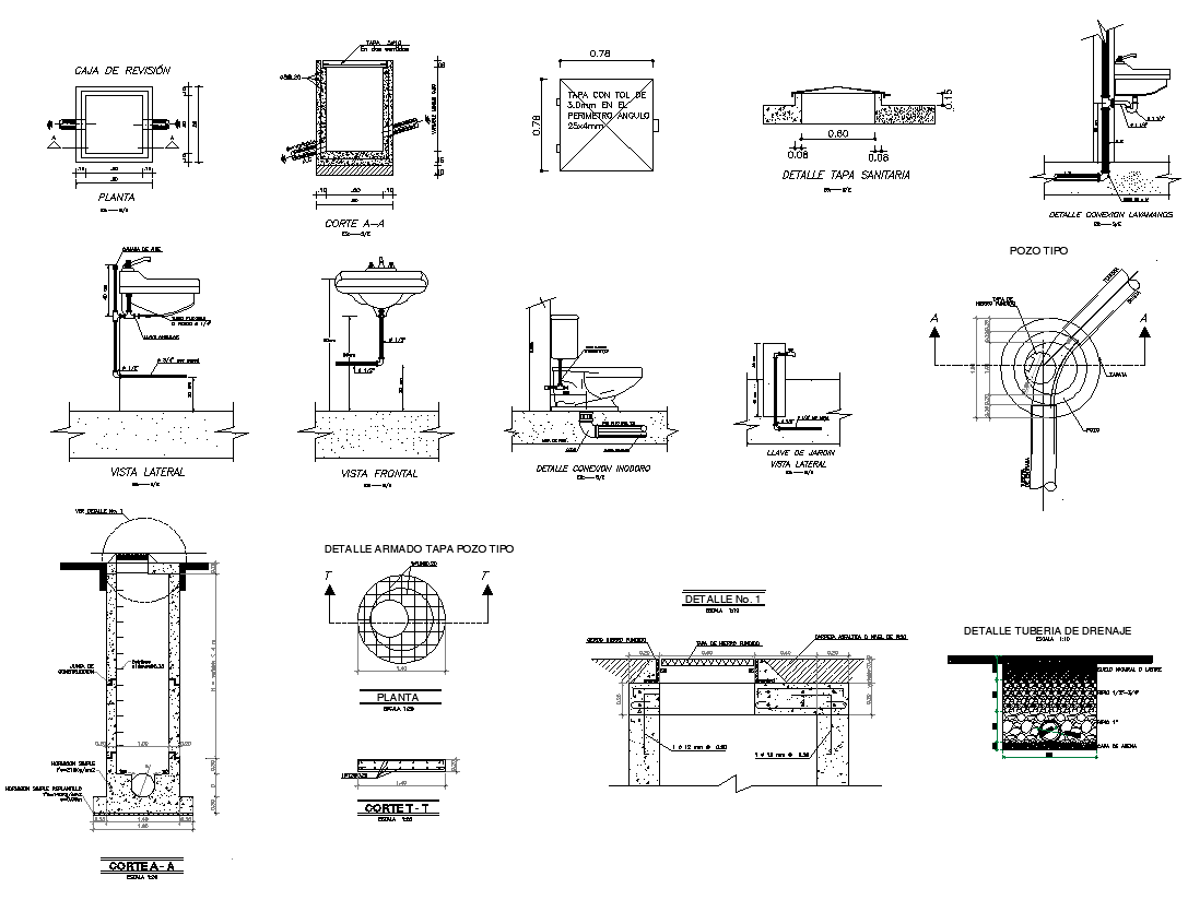 Bathroom fixtures and appliances detail section 2d view layout file ...