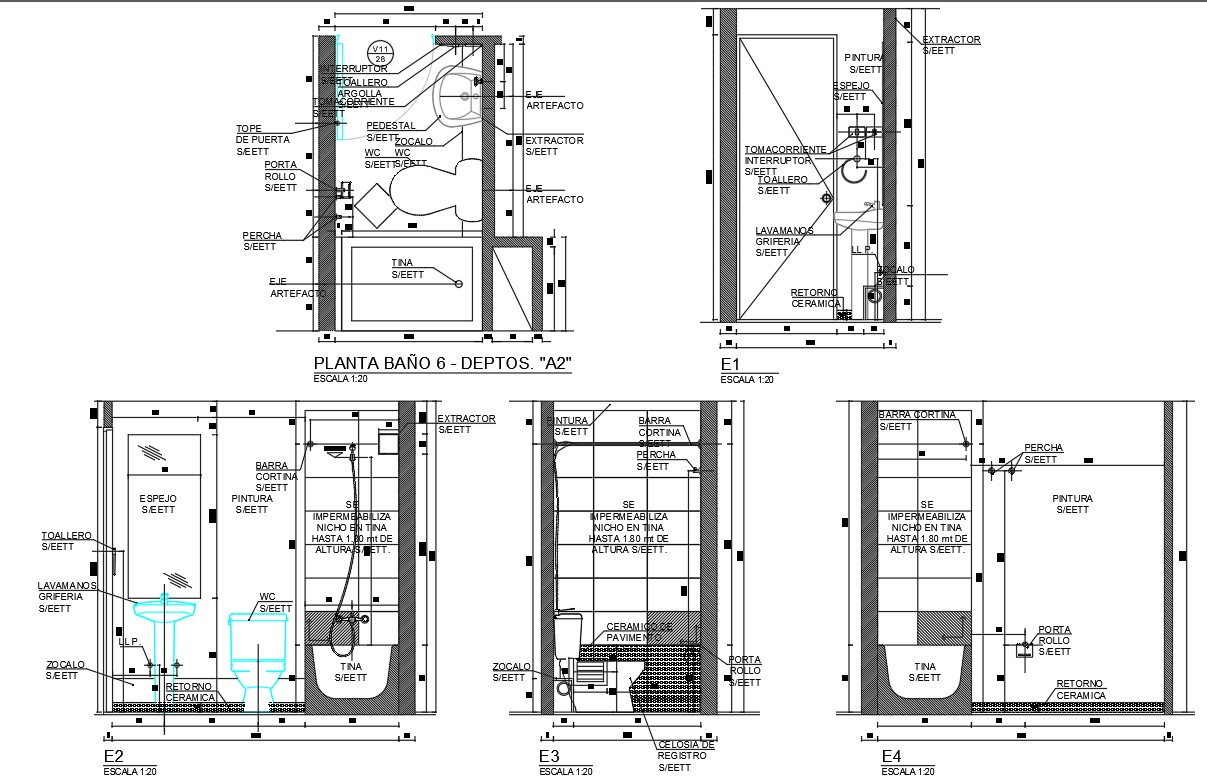 Bathroom elevation details and 2d sanitary models available in this ...