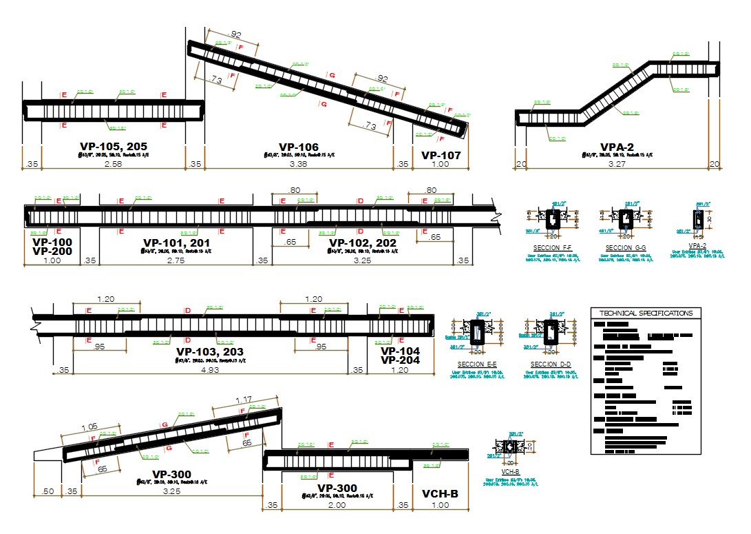 Beam Reinforcement Plan DWG File - Cadbull