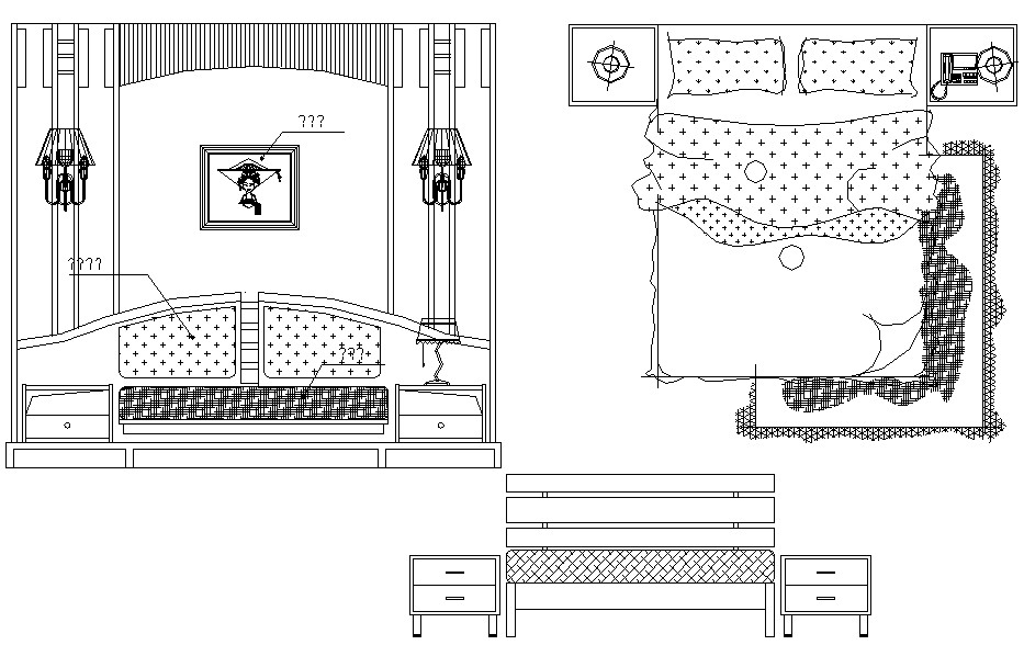 Bed Design Drawing In Autocad Cadbull