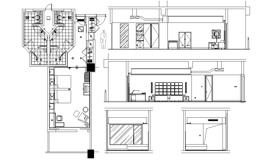 Bedroom Plan And Elevation Design DWG File Cadbull   Bedroom Plan And Elevation Design DWG File Sat Nov 2019 07 23 09 