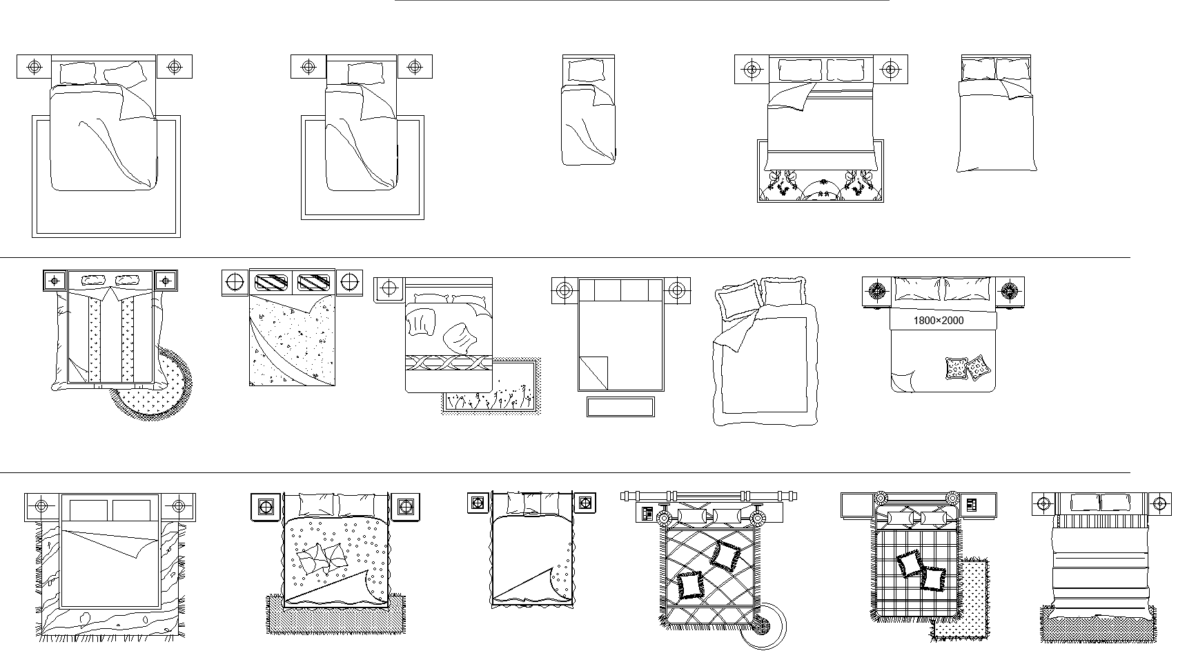 Beds Plan Detail Dwg File. - Cadbull