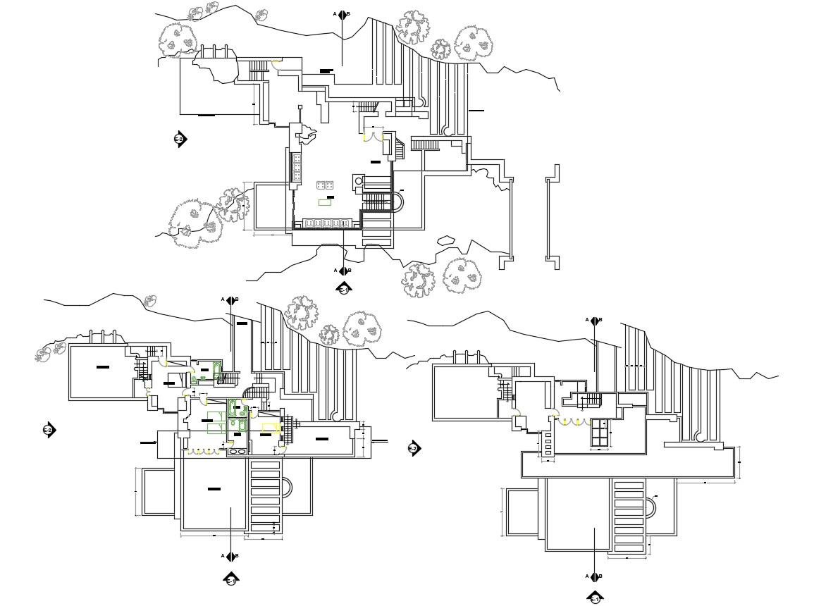 Best Famous Building Of Falling In Water House Plans Autocad