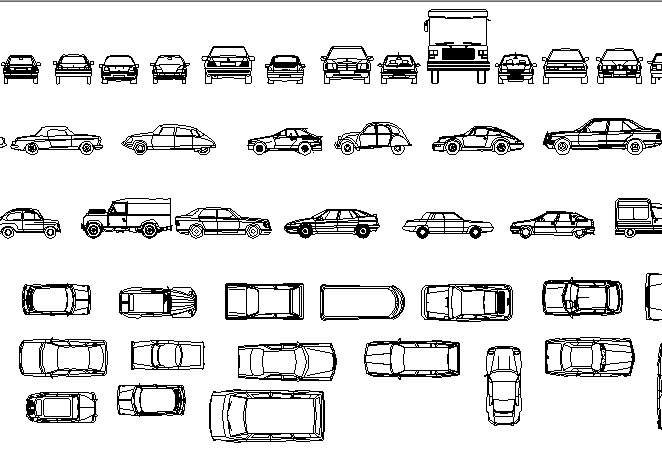 Blocks details of multiple car design dwg file - Cadbull