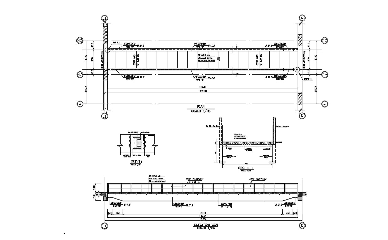 Bridge Plan Download Free Dwg Files - Cadbull