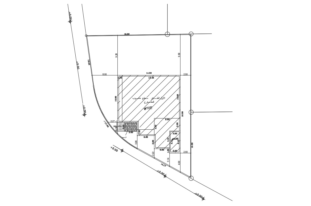 Building And Site Demarcation Design with Dimension - Cadbull