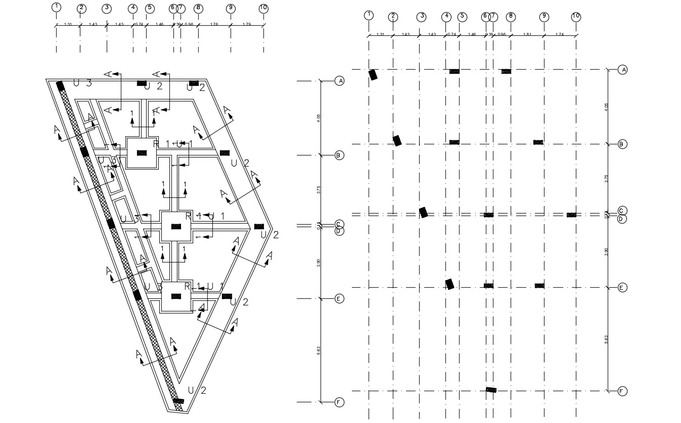 Building Excavation Plan And Foundation Design CAD File - Cadbull