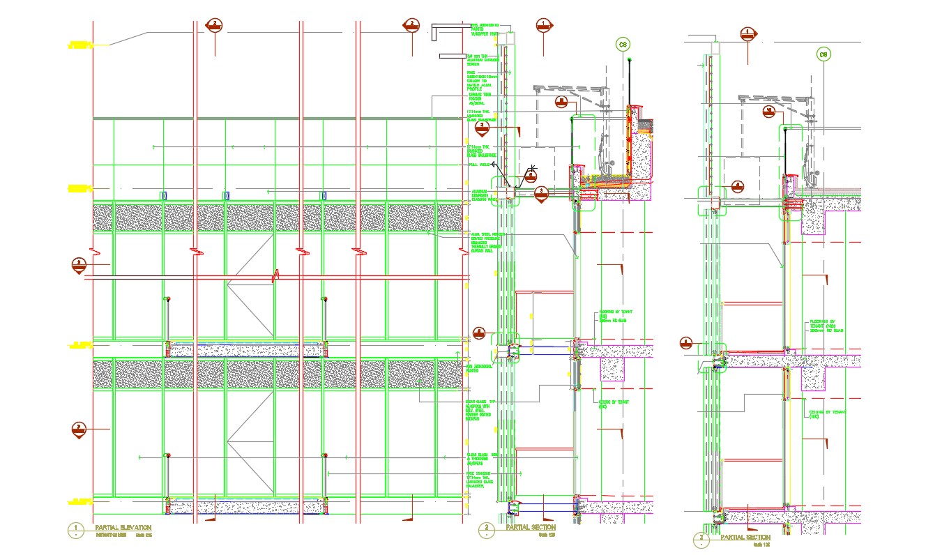 Building Partial Section Drawing DWG File - Cadbull