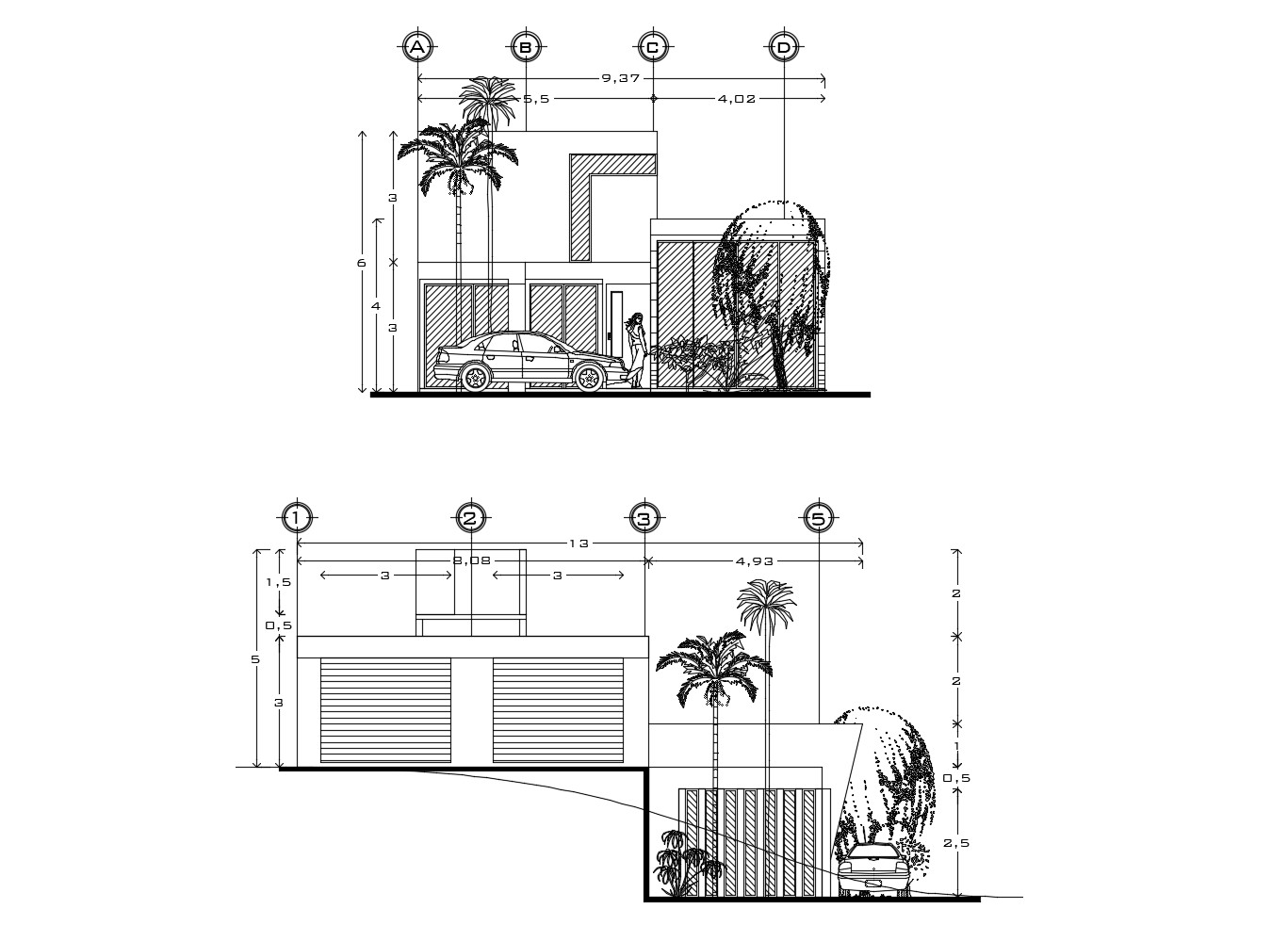 Bungalow elevation plan in AutoCAD file Cadbull