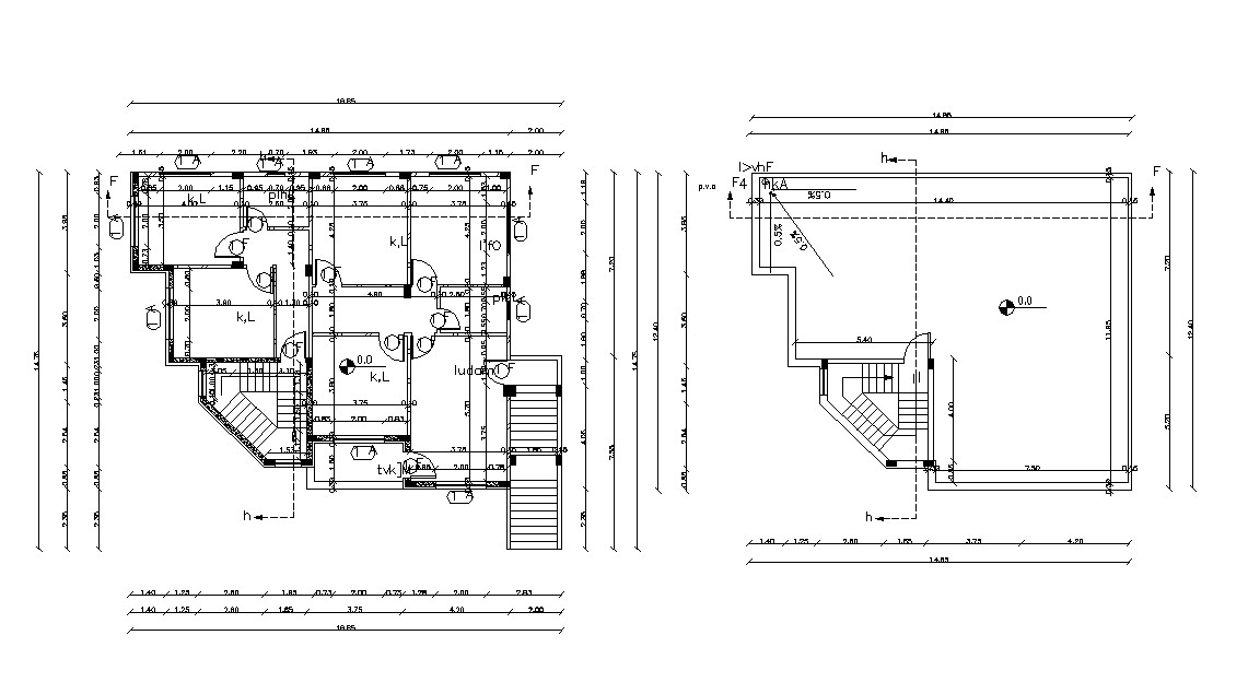  Bungalow  House  Floor Plan  AutoCAD  File  Cadbull