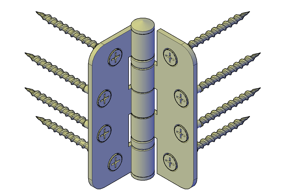 Butt hinge plan detail dwg file. Cadbull