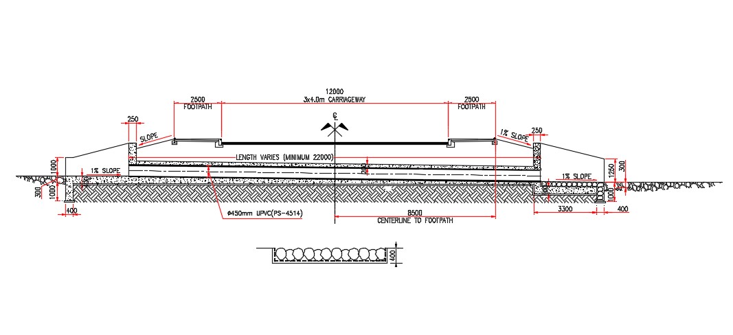 Road Cross Section Drawing