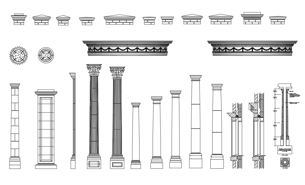 Decorative Columns Dwg Block For Autocad Designs Cad - Riset