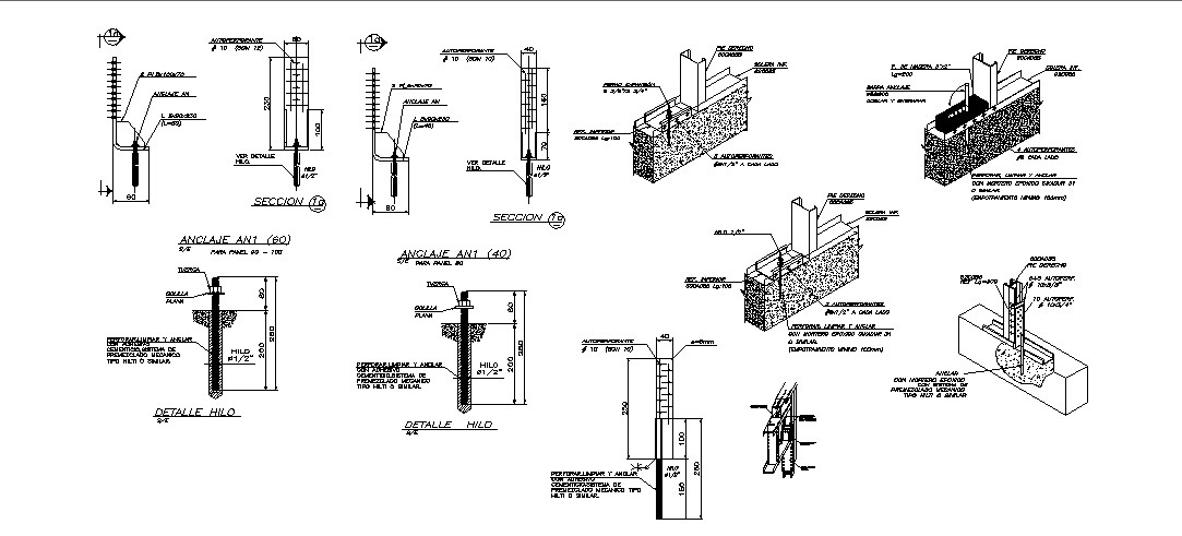 Ceiling Anchor And Construction Details Dwg File Cadbull