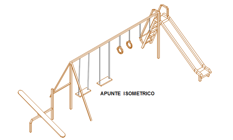 Child Swing Plan, Elevation And Section View Detail Dwg File - Cadbull