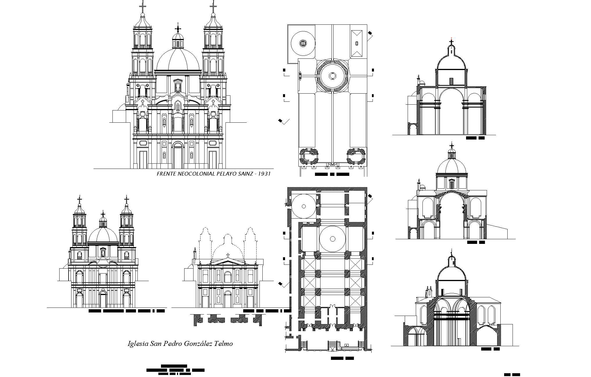 Multiple Church Elevations And Plans Cad Drawing Details Dwg File ...