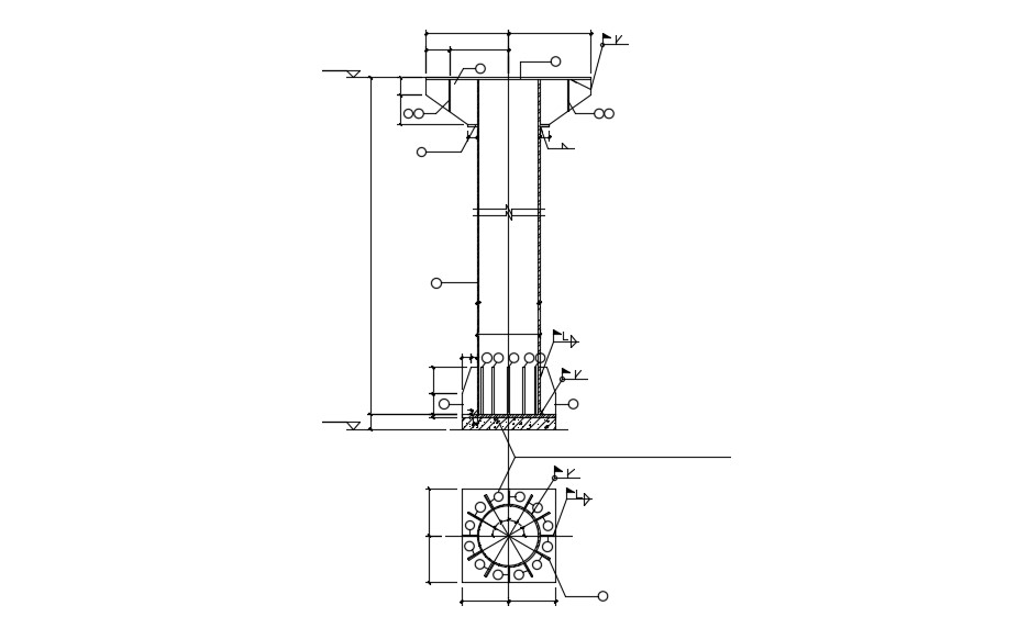 Circular Column Plan and Section Design AutoCAD File - Cadbull