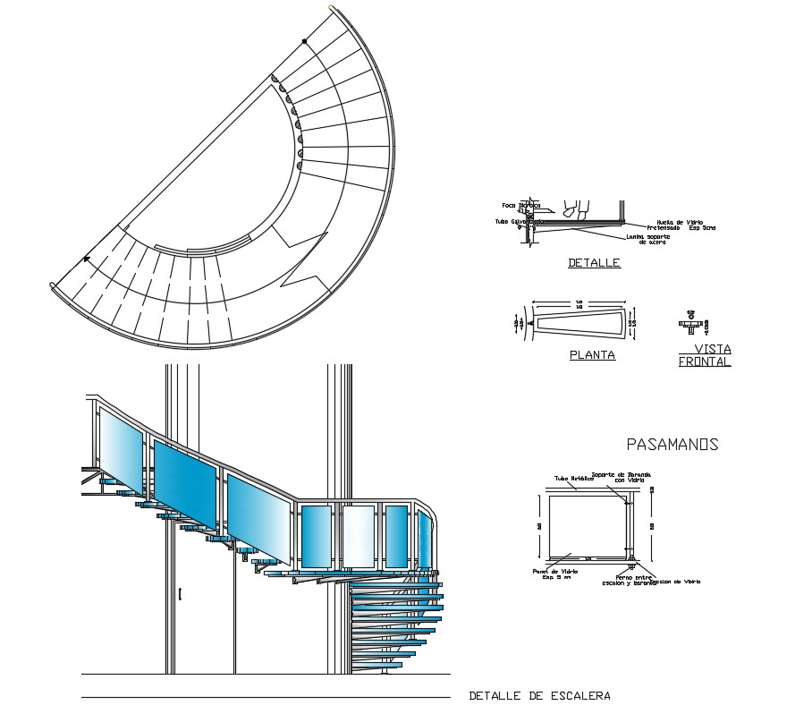 Circular Staircase CAD Drawing Cadbull