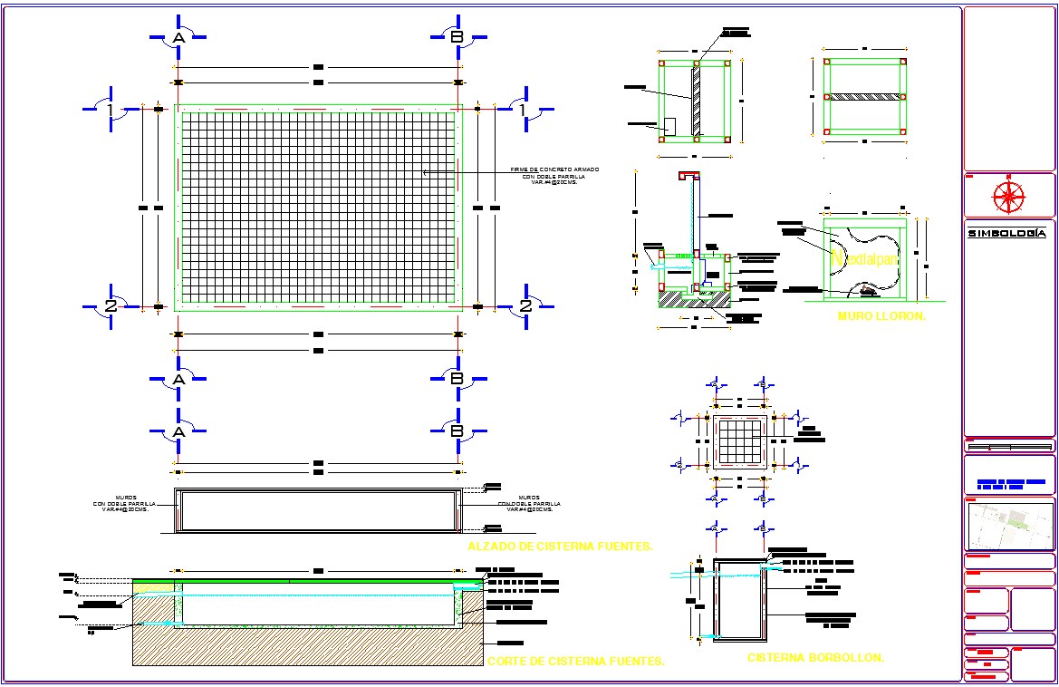 Cistern cad detail - Cadbull