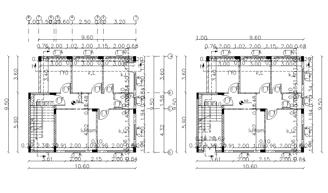 Civil House Construction Working Plan AutoCAD Drawing 