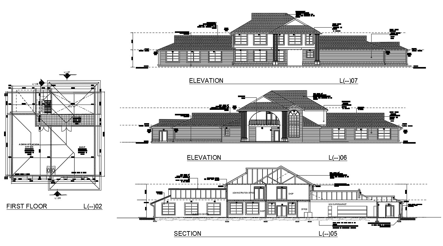 Clubhouse Plan CAD Drawing Cadbull