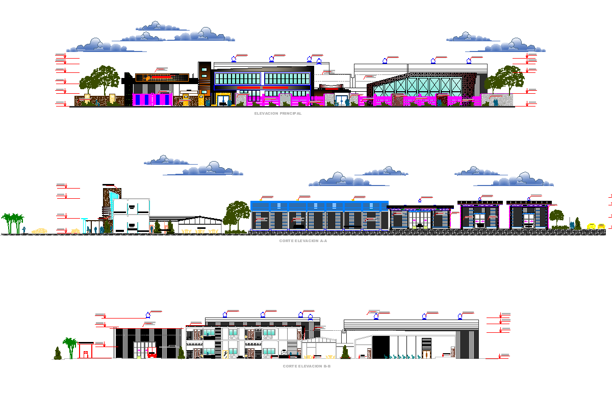 Coffee industrial factory elevation and section detail layout file ...