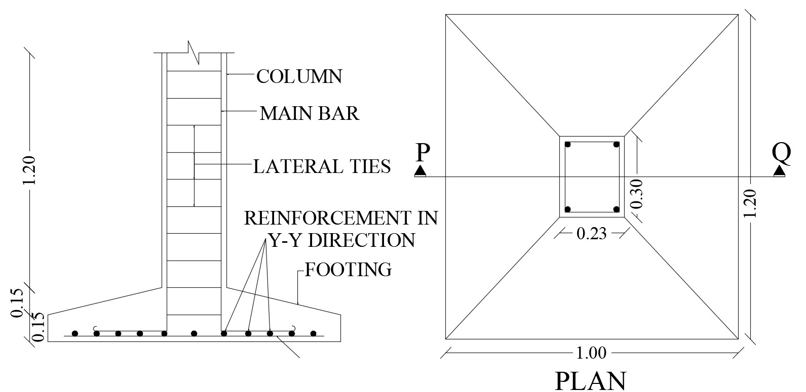 Column Footing CAD Drawing - Cadbull