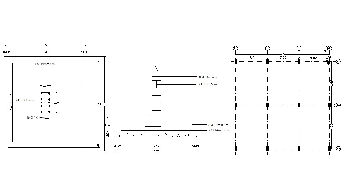 Column Foundation Structure Drawing Free Download DWG - Cadbull