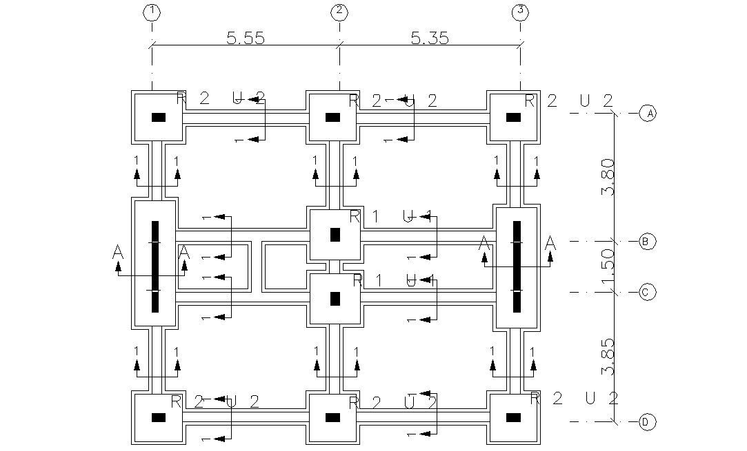 column-foundation-with-excavation-plan-of-house-project-cadbull