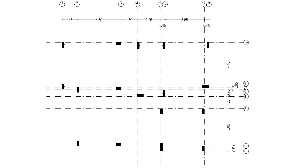 Column Layout Plan 2d Structural AutoCAD Drawing - Cadbull