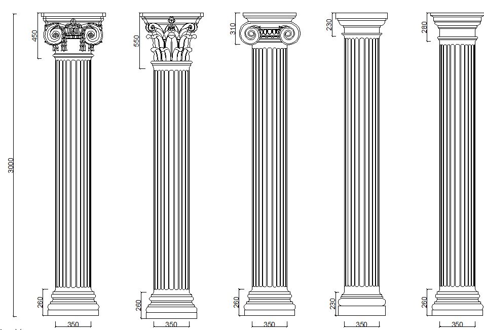 Column And Pillar Elevation Cad Files Dwg Files Plans And Details