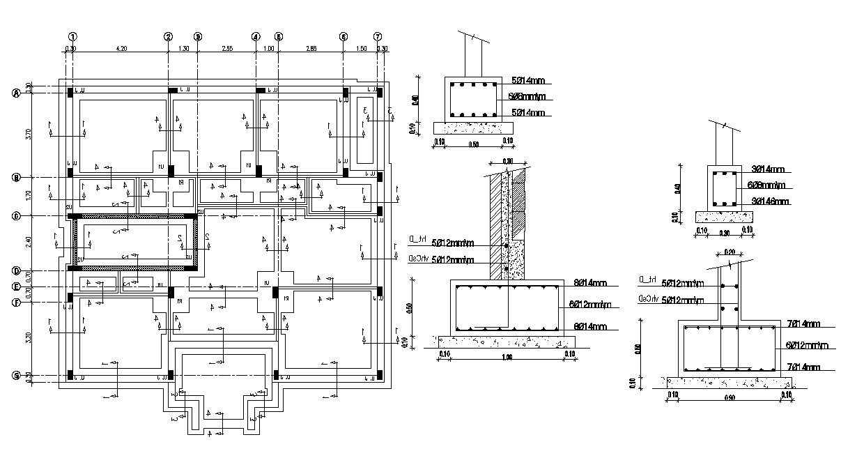 Column Foundation Design Structural Autocad File Cadbull