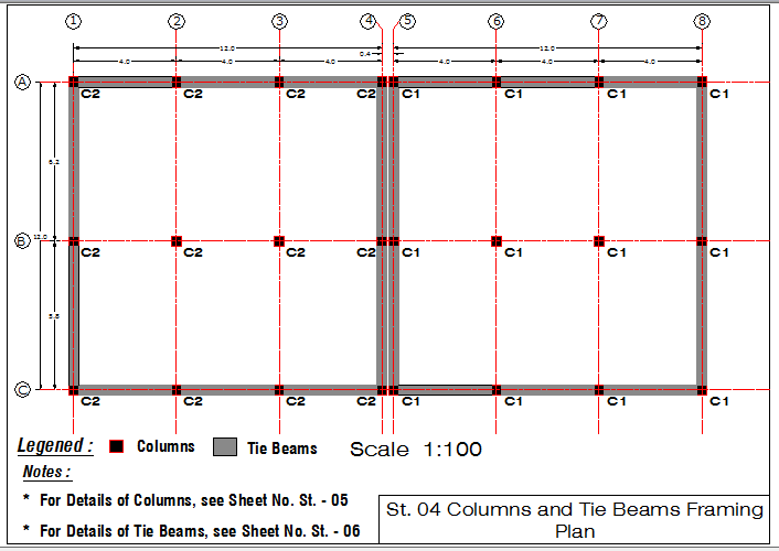 Columns And Tie Beams Framing Plan Dwg File Cadbull My XXX Hot Girl