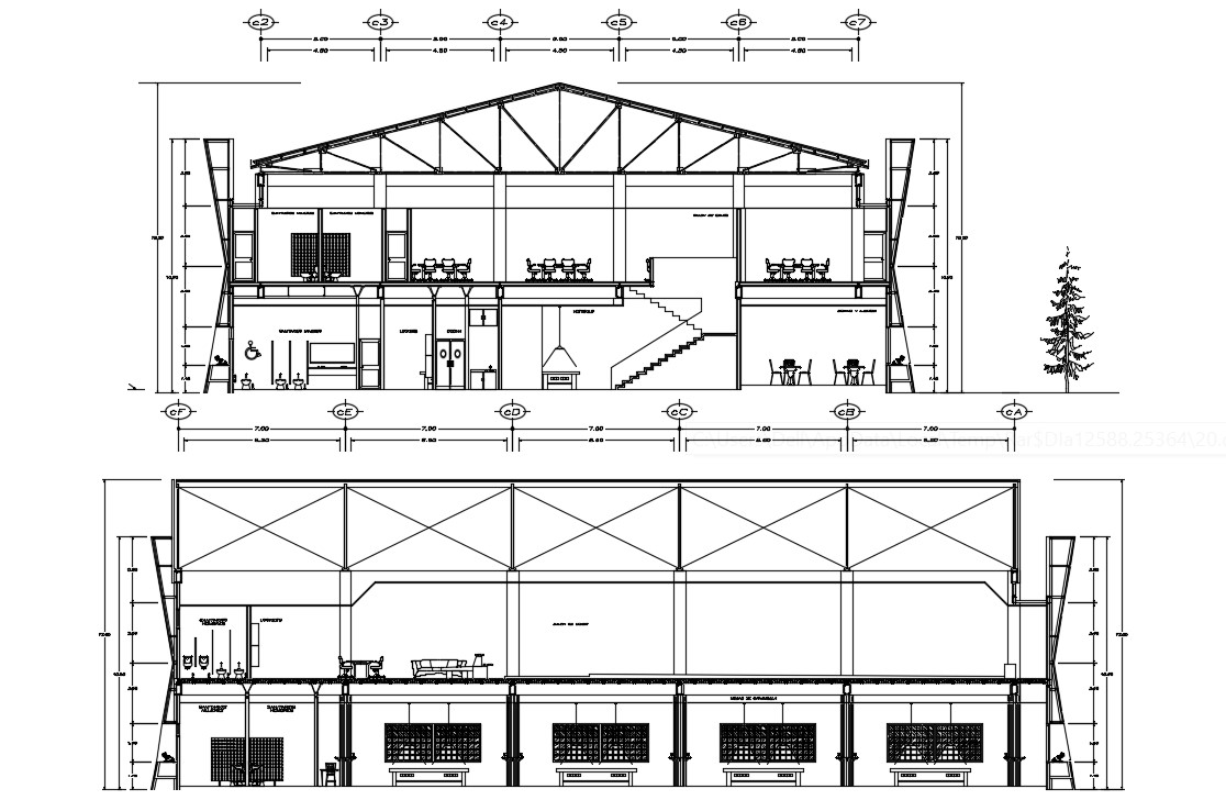 Commercial Building Construction Drawing AutoCAD File Free - Cadbull