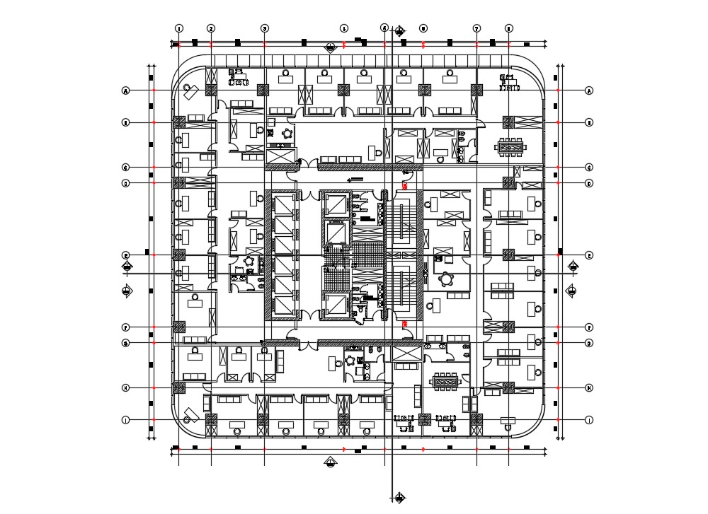Commercial Building Floor Plan CAD File Free Download