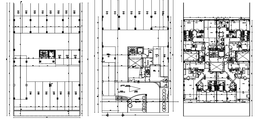 Commercial Building Plan With Furniture Layout And Other Floor