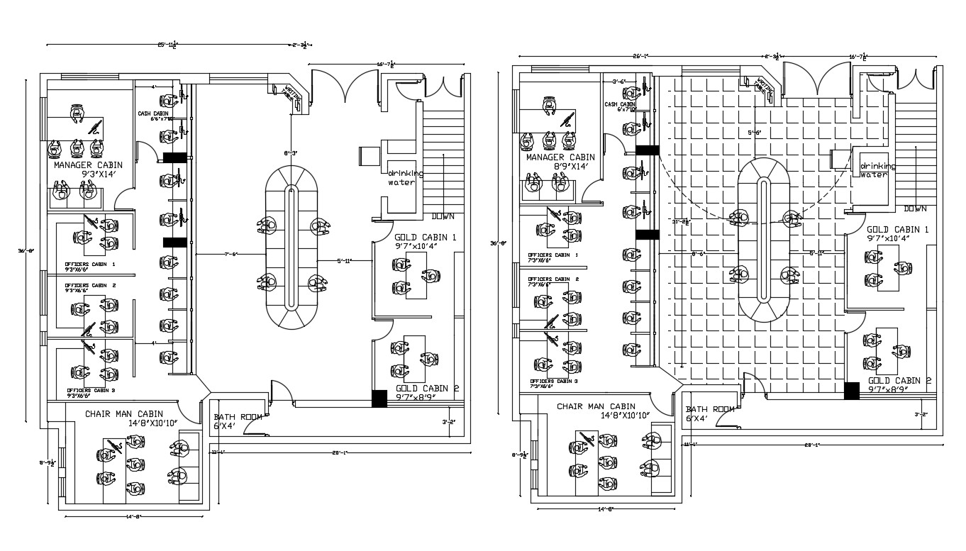 Commercial Office Building Design 2d Furniture Layout Autocad Drawing Plan Cadbull 0777