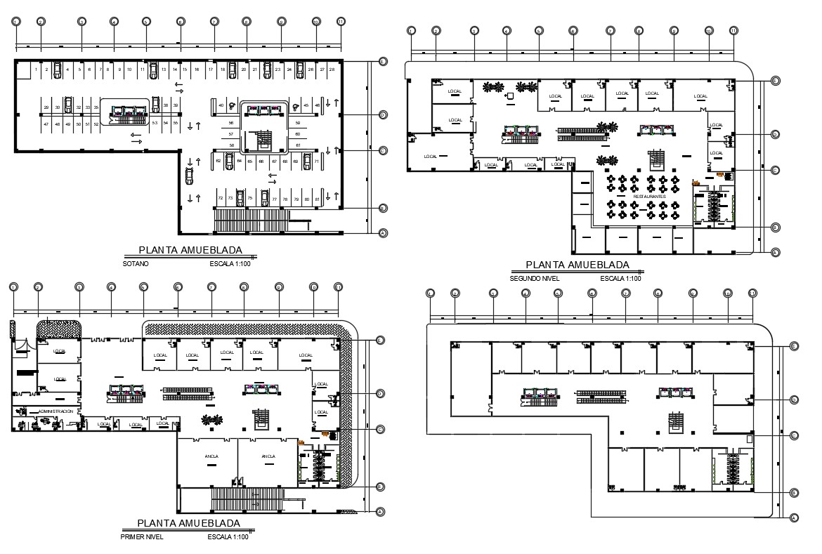 Commercial Shop Building AutoCAD File - Cadbull