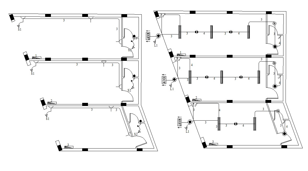 Commercial Shop Building Electrical Layout Plan Free Drawing - Cadbull