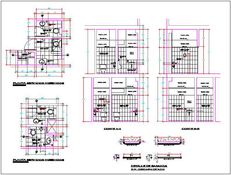 Commercial building bathroom plan view detail dwg file - Cadbull